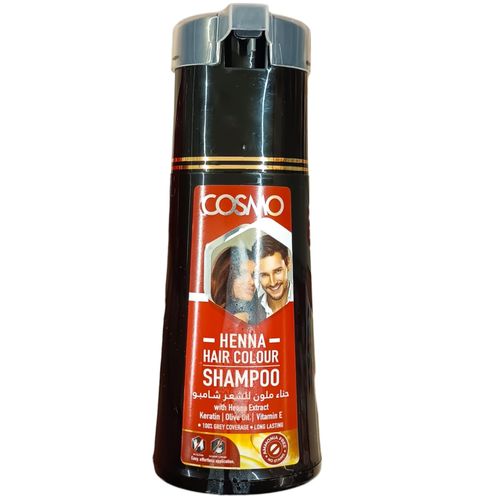 Cosmo HENNA HAIR COLOUR SHAMPOO Keratin Olive Oil Vitamin E 100% Grey Coverage Long Lasting nk