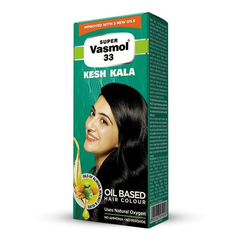 Vasmol Super 33 Kesh Kala Oil Based Natural Black Hair Color-100ml