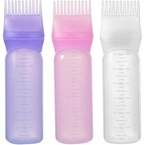 Hair Oil Applicator, Hair Coloring Brush Bottle, Root Comb Applicator Bottle 6 Ounce Oil Applicator For Hair Dye Hair Dye, Oil Dispenser Applicator Bottle