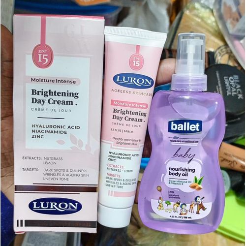 Luron Brightening day cream with hyaluronic acid &niacinamide zinc+Ballet Oil