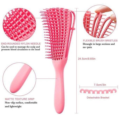 Plastic Anti-static Detangling Hair Comb-pink