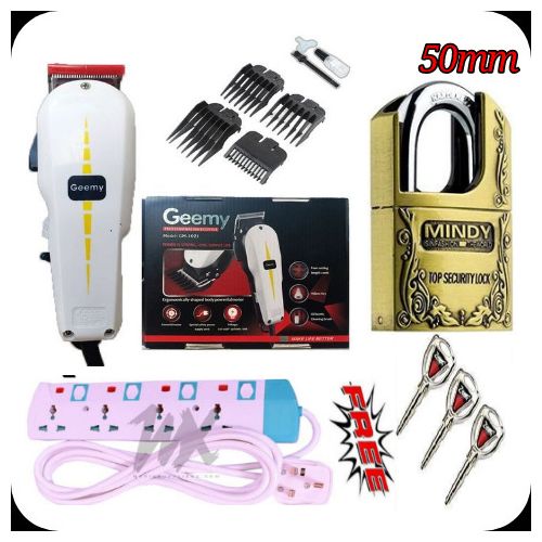 Geemy New Hair Pro Professional Shaving Machine/ Kinyozi+ Free 4 Way Extension & Mindy Padlock