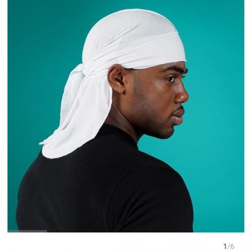 Unisex White Stretchy Durag