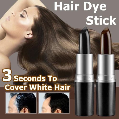 2pcs Black/Dark Brown One Time Hair Dye Stick With Instant Root Coverage, Hair Colour Modify Cream Stick