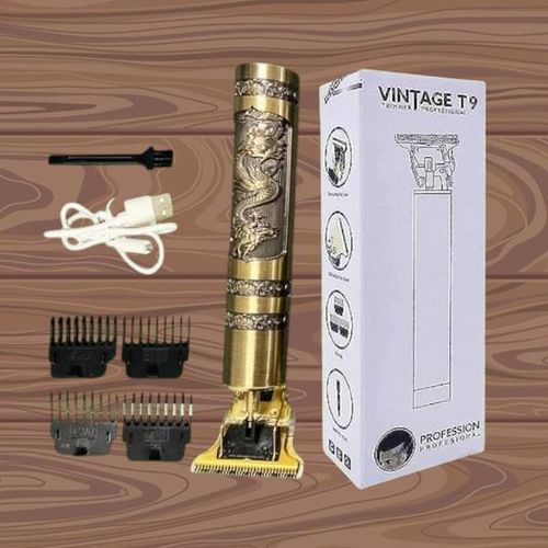 Vintage Built-In High Performance Lithium-Ion Battery Cordless T9 Professional Hair Trimmer Clipper Kinyozi Shaver