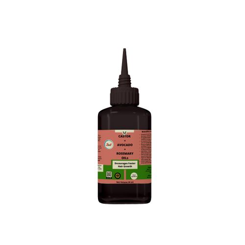 Mekis Castor ,Avocado & Rosemary Blend - Promotes hair growth,Strengthens Hair,Prevents Split Ends