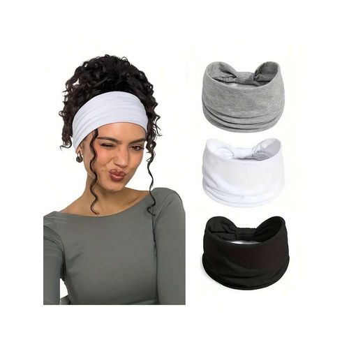 3 pcs Versatile Pilates Elastic Hair Bands with a knot Yoga Headband Running Cycling Sweatband Turban Makeup Hair Hoop Makeup Headwrap Women