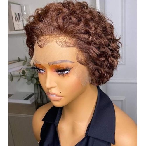 Virgin Human Hair Collections Short Curly Human Wig