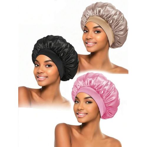 3 stretchy silk Hair Bonnet colorful Headband /Makeup Hair Hoop Makeup Headwrap Women