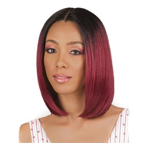 Burgundy Wig, Shoulder-length Wig