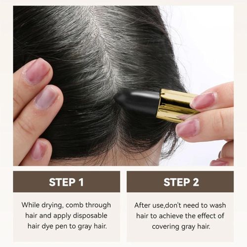 RootTouch-Up Stick - Black Hair Cover-Up Pen - Temporary Grey Hair Coverage - Semi-Permanent, Waterproof, Long Lasting - 2 PIECES