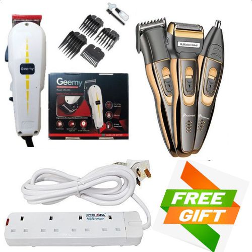 Geemy Professional Balding , Hair Cut Machine + Free 4Way Extension & 3 In 1 Smoother
