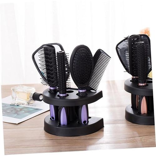 5pcs Hair Styling Combs Set With Mirror Holder,Hair Combs Set Salon Hair Cutting Brushes Sets,Ergonomic Handle Hair Dressing Comb Kits For All Hair Style