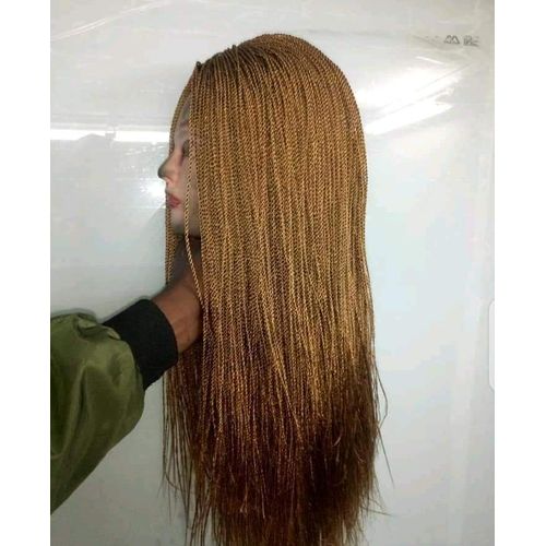 Twisted Braided Long Closure Wigs( Brown)