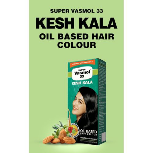 Vasmol SUPER 33 KESH KALA OIL BASED HAIR COLOUR along with the goodness of Amla, Jasund and Almonds