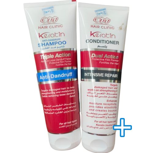 Eva Hair Clinic Keratin Anti-Dandruff Shampoo + Conditioner bc