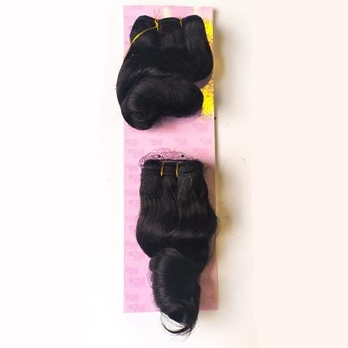 Fashion Idol Human STYLE ICON Nature Hair Bundle NICO 8" color 1B Black Human Extension 2PCS In A Pack Hair Extension For Women
