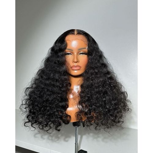 Water wave curls human hair full frontal lace wig 22inch human hair