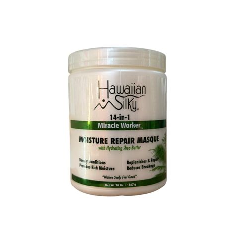 Hawaiian Silky 14-in-1 Miracle Worker Hair Masque 20oz – Intense Moisture & Repair Treatment.