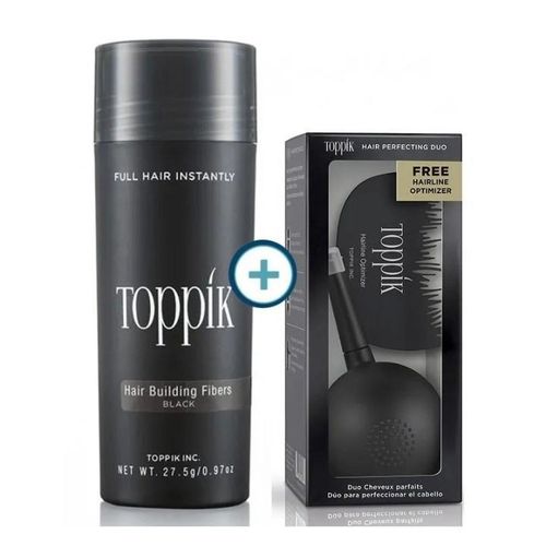 Toppik Fibres Pack- (27.5g Black + Spray Applicator with FREE Hairline Optimizer) USA Version
