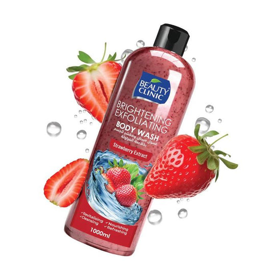 Beauty Clinic Brightening Exfoliating Body Wash, Strawberry Extract, 1000ml