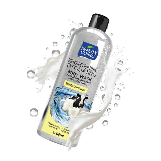 Beauty Clinic Brightening Exfoliating Body Wash, Milk Protein Extracts - 1000ml