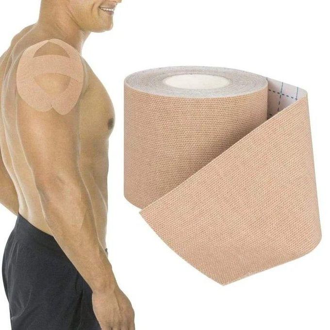 Kinesiology Tape – Breathable, Elastic Sports Tape for Pain Relief & Support (Beige Roll)