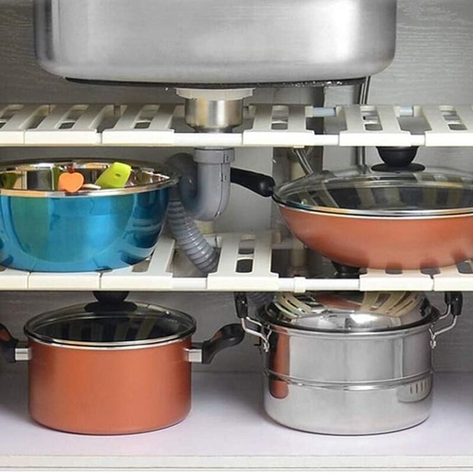Expandable Under the Sink Rack / Pool Organizer (Expandable up to 50cm–70cm)