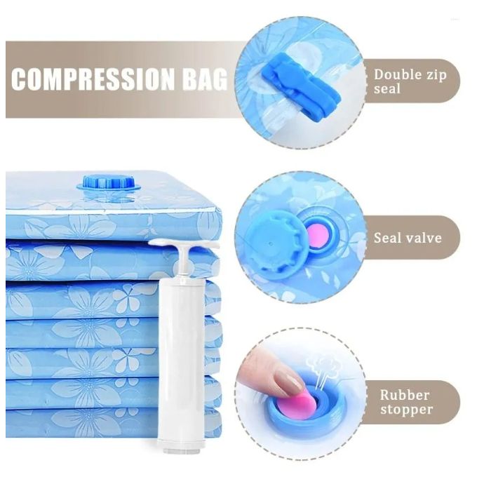 11-Piece Vacuum Compression Storage Bags Set with Pump