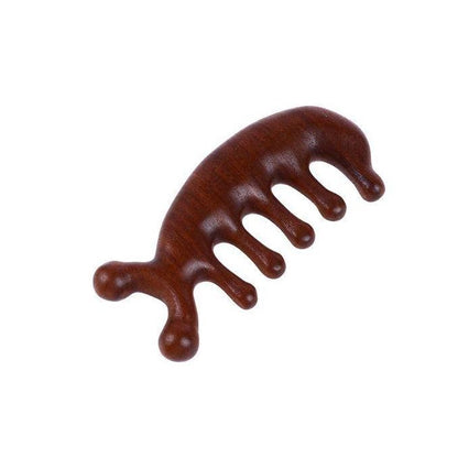 Body Meridian Massage Comb – Natural Sandalwood with 5 Wide Teeth