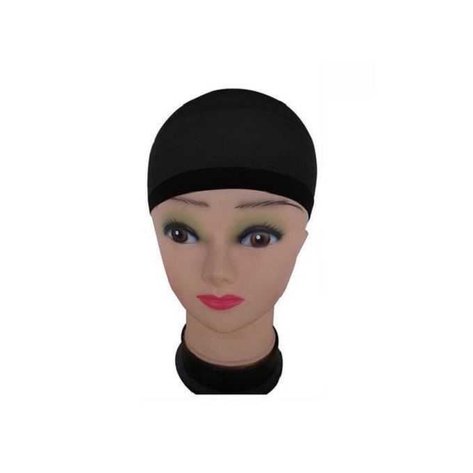 2Pc Black Stretchy Wig Cap