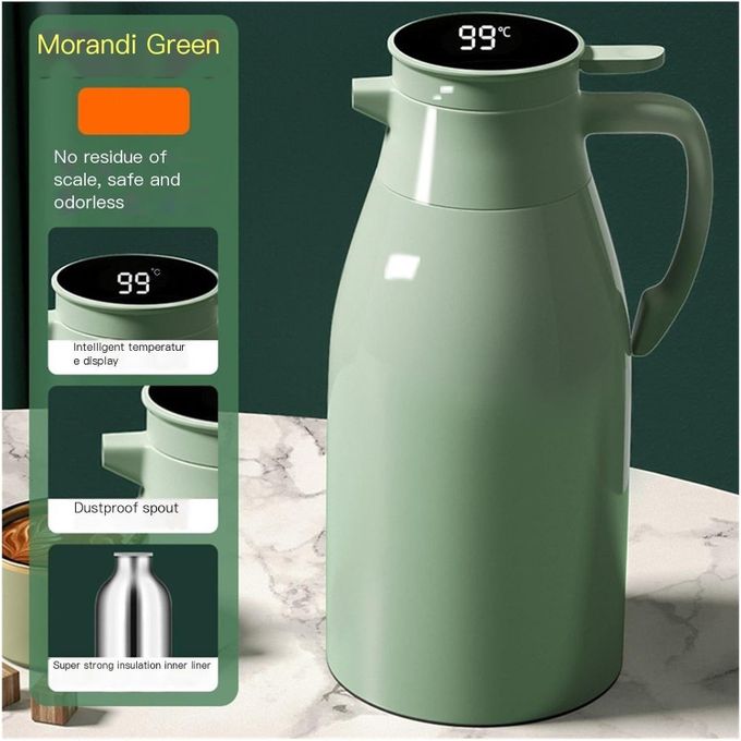 TIMBUTUS 2L Vacuum Thermos Flask with LED Temperature Display – Thermal Coffee Carafe