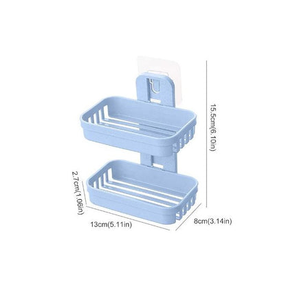 Strong Suction Cup Double Layer Soap Dish – Soap Drain Rack