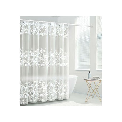 PEVA Waterproof Floral Shower Curtain – 180×200cm