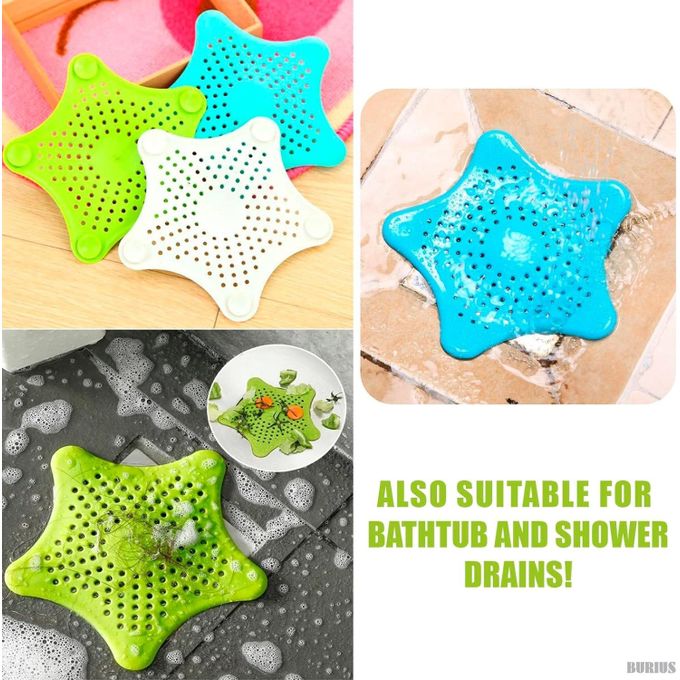 Silicone Star Design Kitchen and Bathroom Sink Filter / Hair Catcher / Waste Stopper Strainer