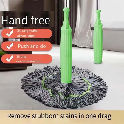 2 in 1 Self-Wringing Dehydrated Mop with Microfiber Strands for Floor Cleaning