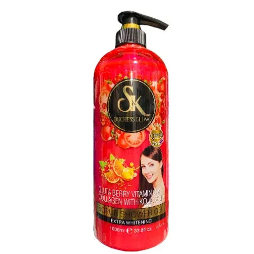 SK Duchess Glow Gluta Berry, Vitamin C, Collagen with Kojic Acid Extra Whitening Scrub Shower Gel