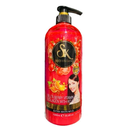 SK Duchess Glow Gluta Berry, Vitamin C, Collagen with Kojic Acid Extra Whitening Scrub Shower Gel