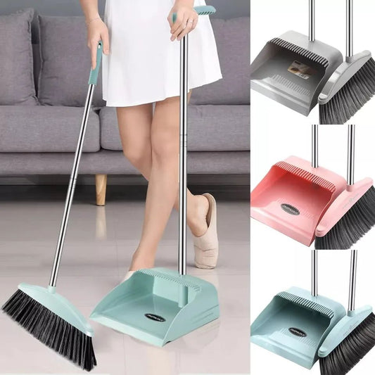2 in one flexible broom and dust pan