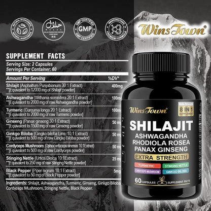 🔥 LIMITED DEAL — Wins Town Shilajit Extra Strength 60 Capsules | Boosts Energy + Builds Stamina + Sharpens Focus | KSh 2,999
