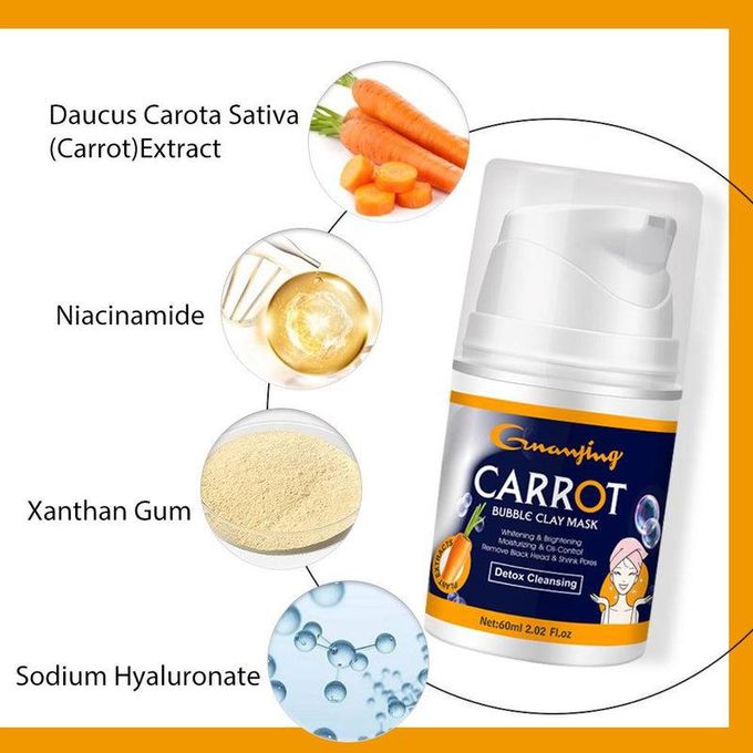 Guanjing Carrot Bubble Cleansing Mud Mask – 60g