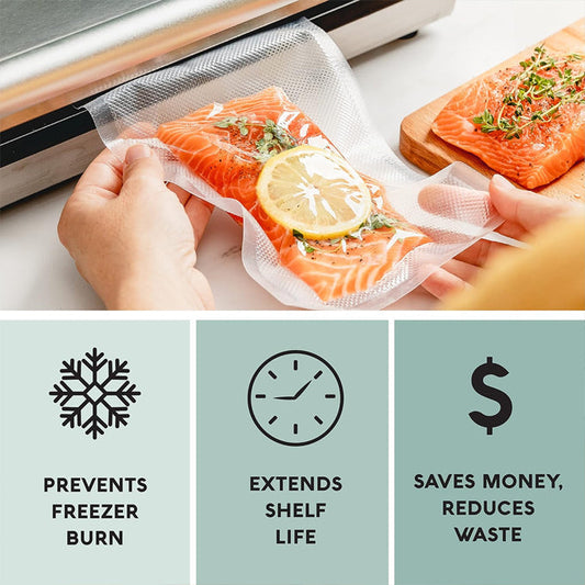 Vacuum Seal Rolls & Bags for Food Storage – Reusable Freezer-Safe Vacuum Sealer Bags