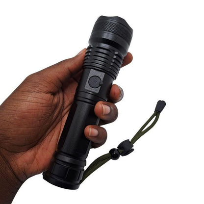 Super Bright LED Torch P50 – Rechargeable | Metallic | Waterproof | USB Type-C