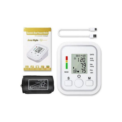 Electronic Digital Arm Blood Pressure Monitor + USB Cable