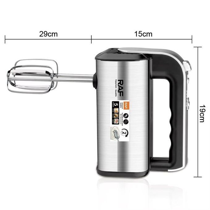 RAF 5-Speed Electric Hand Mixer – 300W Handheld Mixer with Turbo for Baking & Cooking
