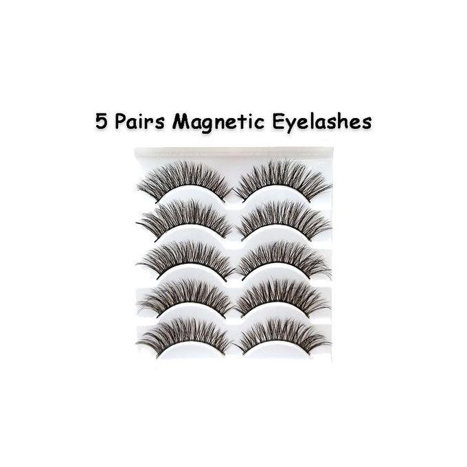 Beauty 5 Pairs False Eyelashes – Synthetic Fiber