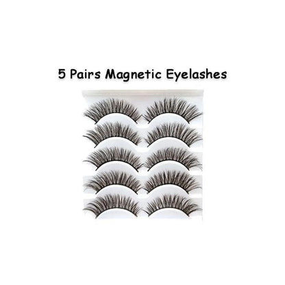 Beauty 5 Pairs False Eyelashes – Synthetic Fiber