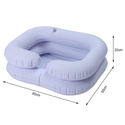 Inflatable Shampoo Basin for Bedside – Portable Shampoo Tub (White)