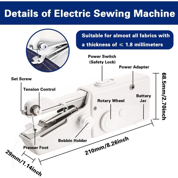 CYFAZA Handheld Sewing Machine – Mini Portable Cordless Stitching Machine