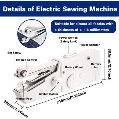 CYFAZA Handheld Sewing Machine – Mini Portable Cordless Stitching Machine